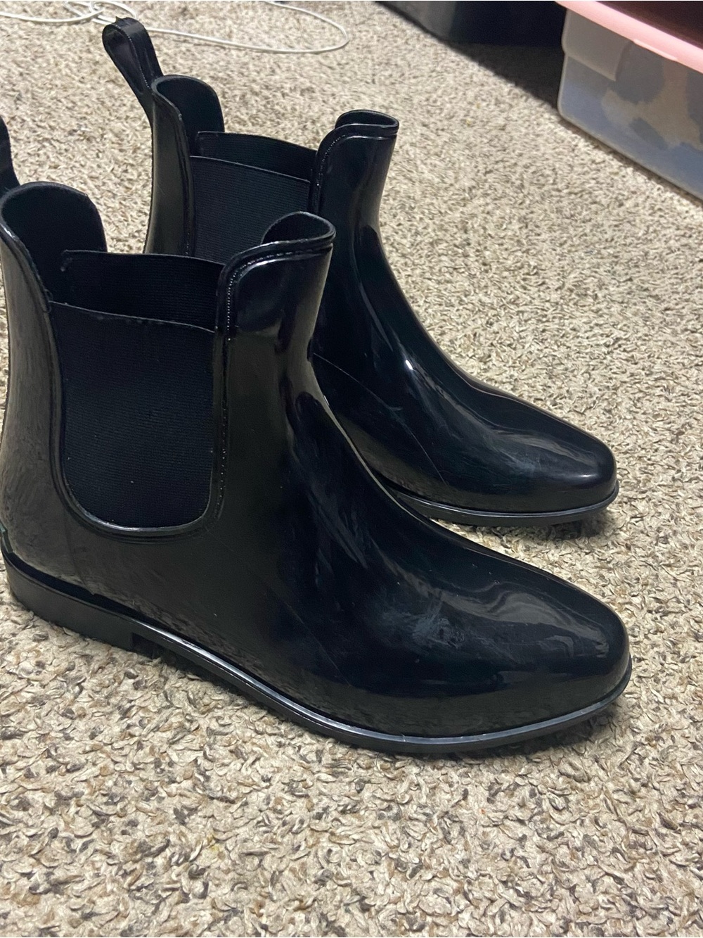 Lauren Ralph Lauren Glossy Black Chelsea Rain Booties
